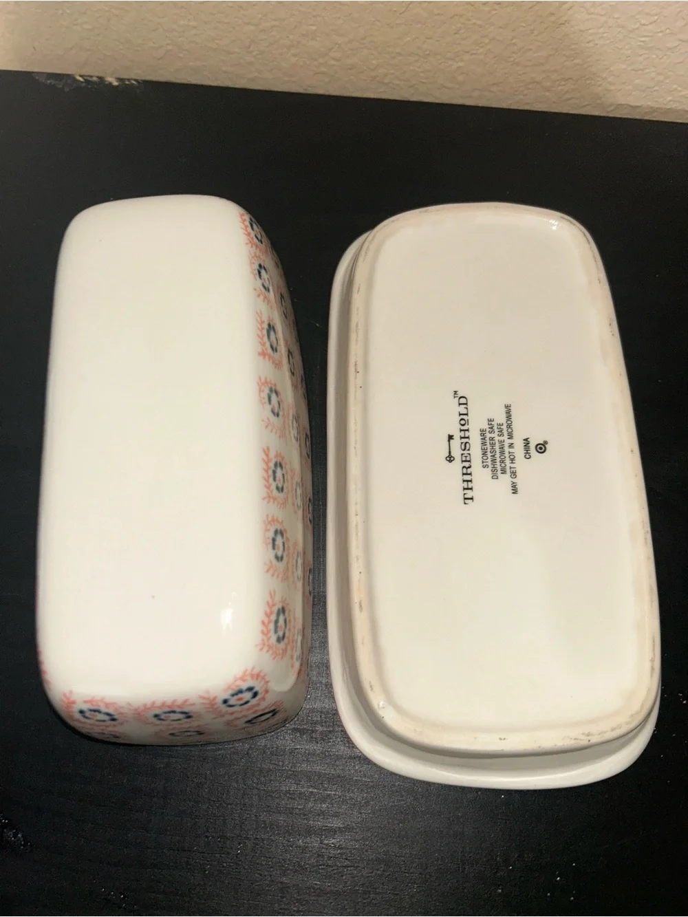 Target Threshold Ceramic Boho/Cottagecore Floral Butter Dish - Picture 4 of 5
